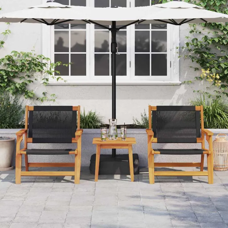 Sodo baldai 2 pcs Juoda 67 x 76 x 73 cm Kietos akacijos mediena