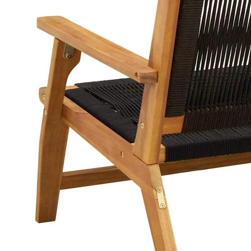 Sodo baldai 2 pcs Juoda 67 x 76 x 73 cm Kietos akacijos mediena
