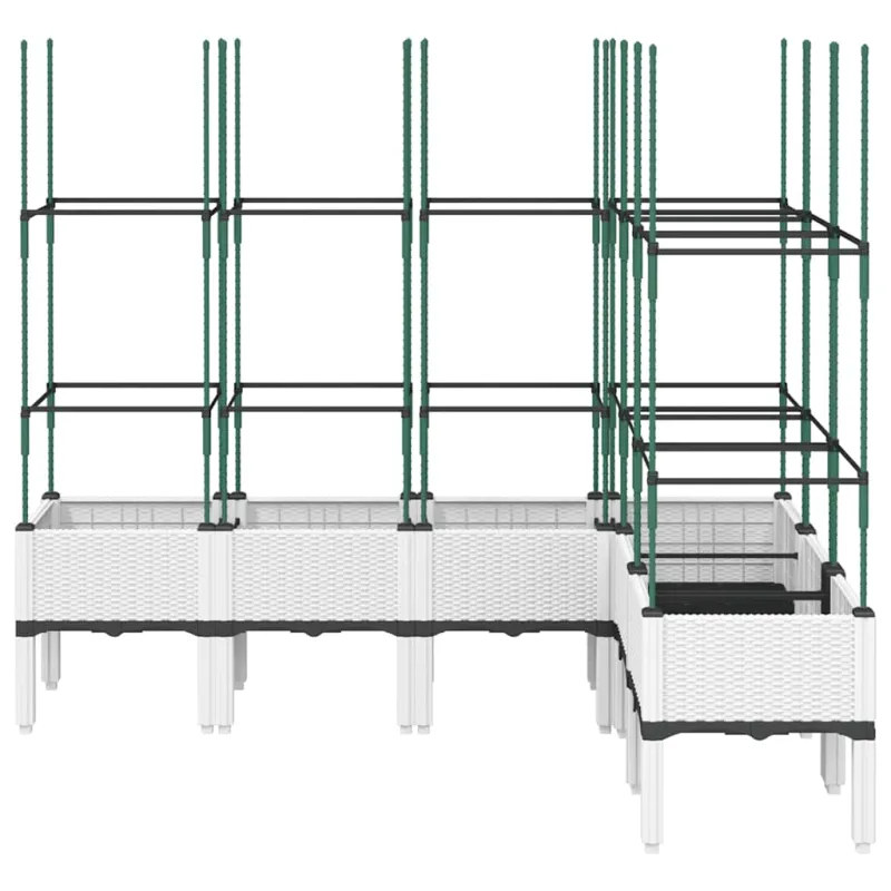 Sodo lovelis su treliažu, baltos spalvos, 160x120x142,5cm, PP