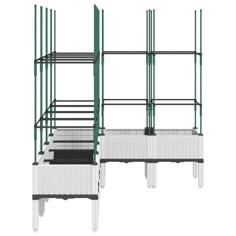 Sodo lovelis su treliažu, baltos spalvos, 160x120x142,5cm, PP