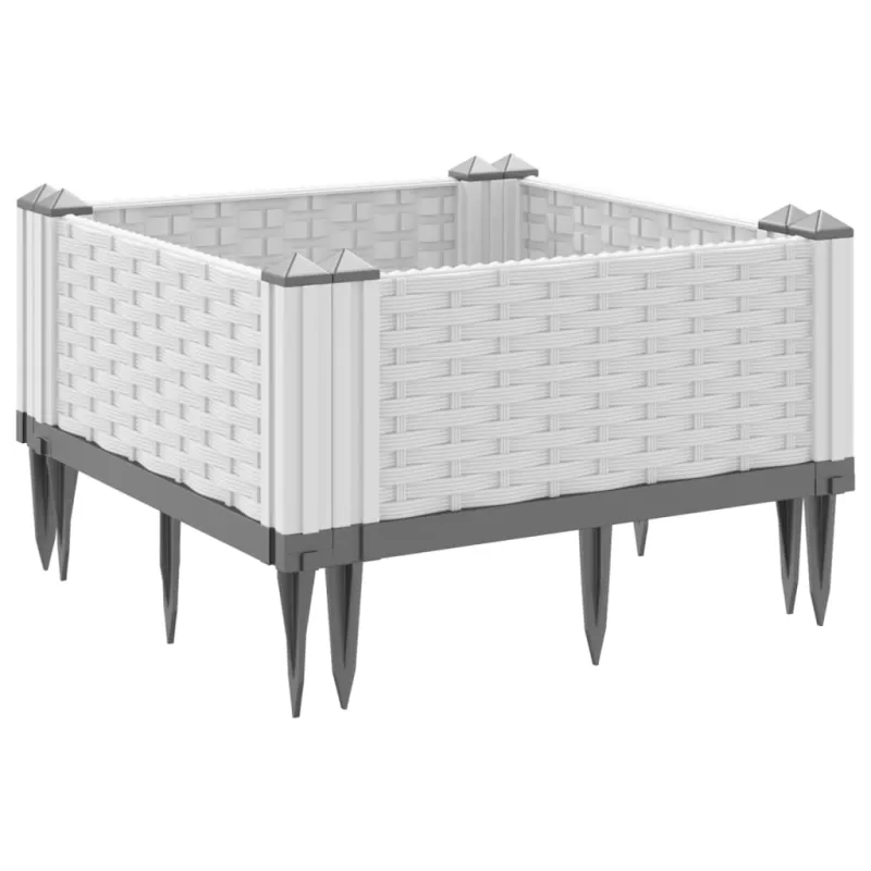 Sodo lovelis su kuoliukais, baltas, 42,5x42,5x28,5cm, PP
