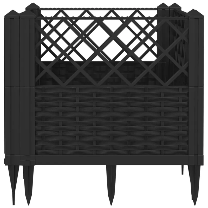 Sodo lovelis su kuoliukais, juodas, 43,5x43,5x43,5cm, PP