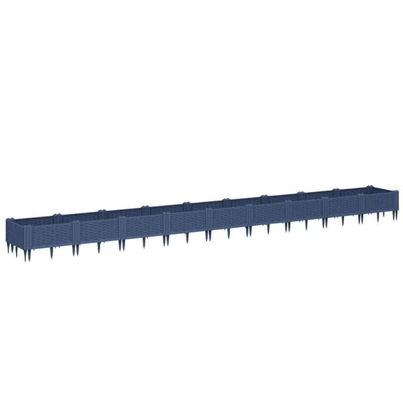 Sodo lovelis su kuoliukais, mėlyna pilkas, 362,5x42,5x28,5cm, PP