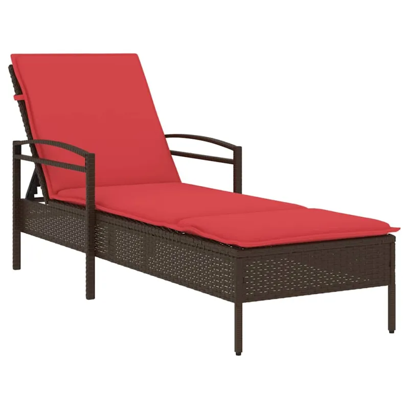 Saulės gultas | su pagalve Ruda 63 x 200 x 81 cm poliratanas