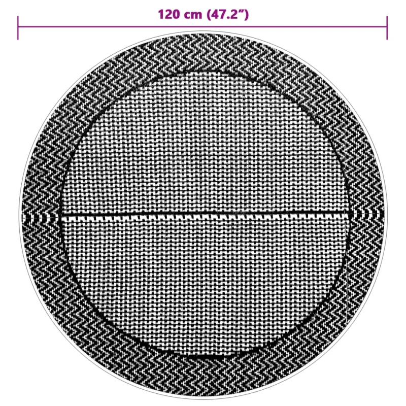 Lauko kilimas, ARAKIL pilkos spalvos, 120cm skersmens, PP