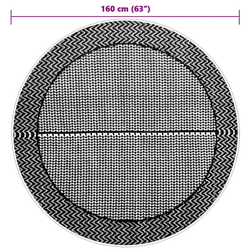 Lauko kilimas, ARAKIL pilkos spalvos, 160cm skersmens, PP