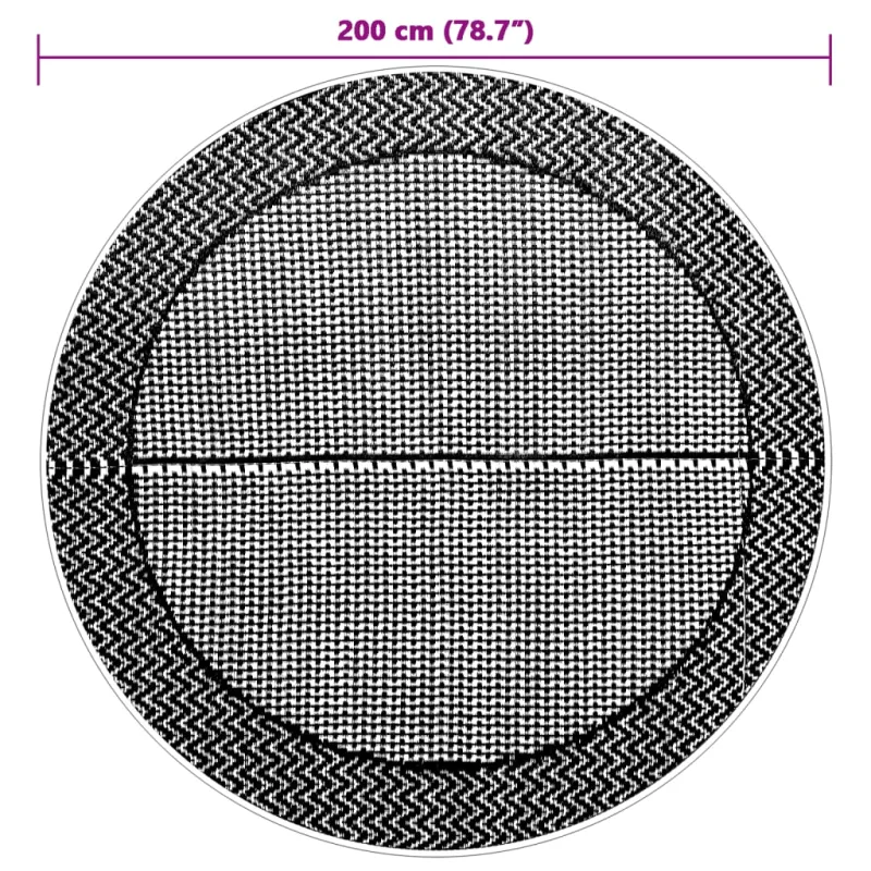 Lauko kilimas, ARAKIL pilkos spalvos, 200cm skersmens, PP