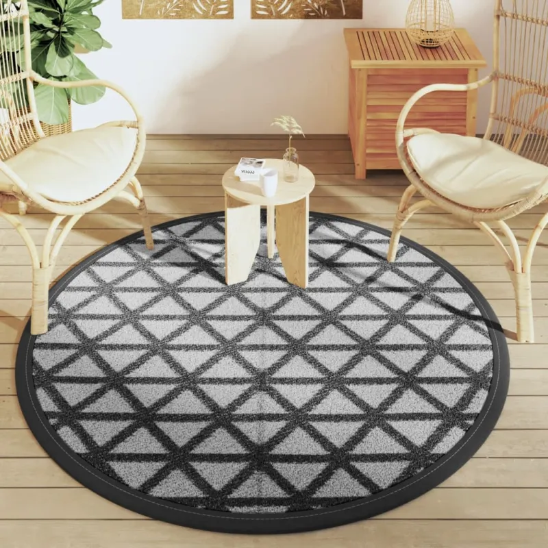 Lauko kilimas, ARAKIL juodos spalvos, 160cm skersmens, PP