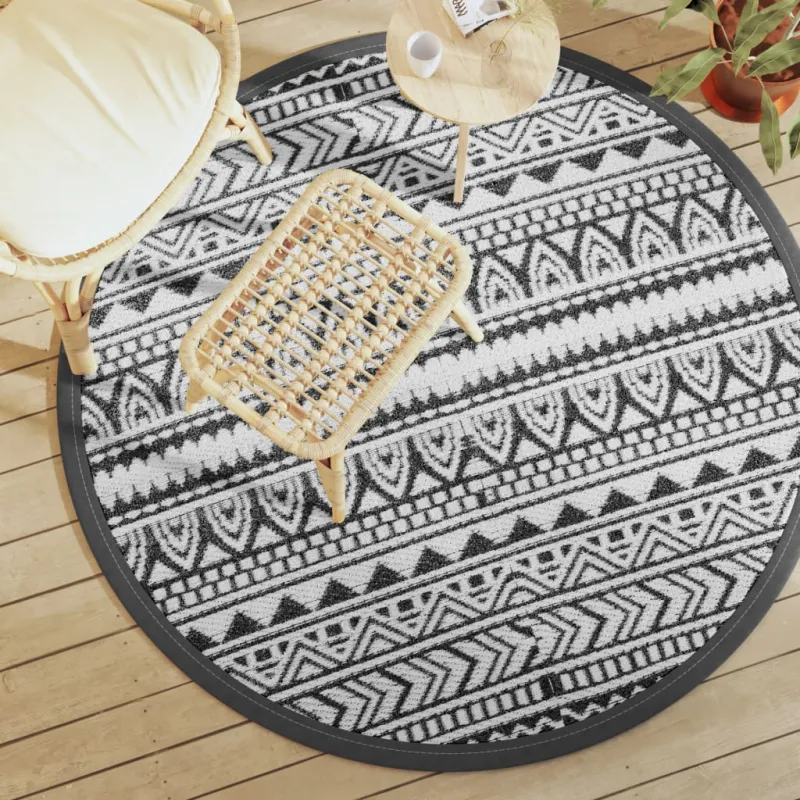 Lauko kilimas, ARAKIL juodos spalvos, 160cm skersmens, PP