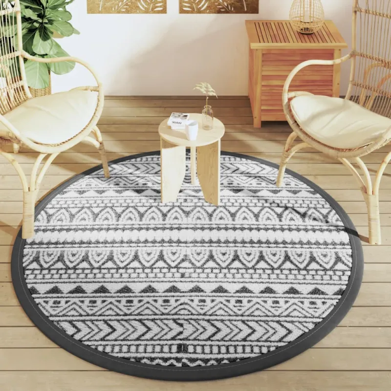 Lauko kilimas, ARAKIL juodos spalvos, 160cm skersmens, PP