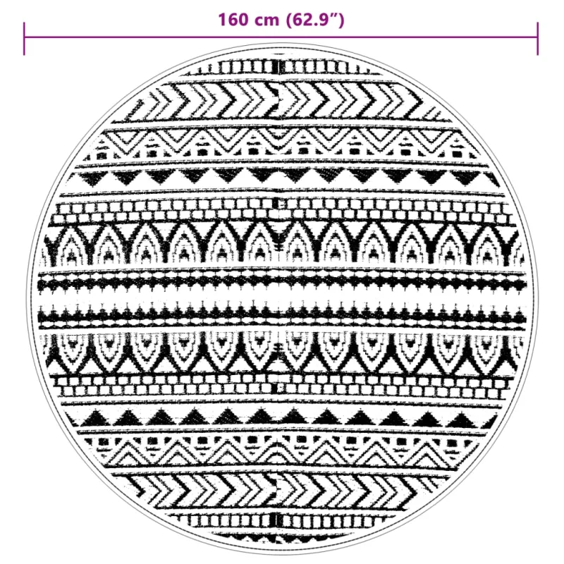 Lauko kilimas, ARAKIL juodos spalvos, 160cm skersmens, PP