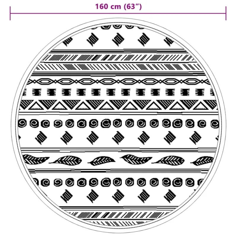 Lauko kilimas, ARAKIL pilkos spalvos, 160cm skersmens, PP