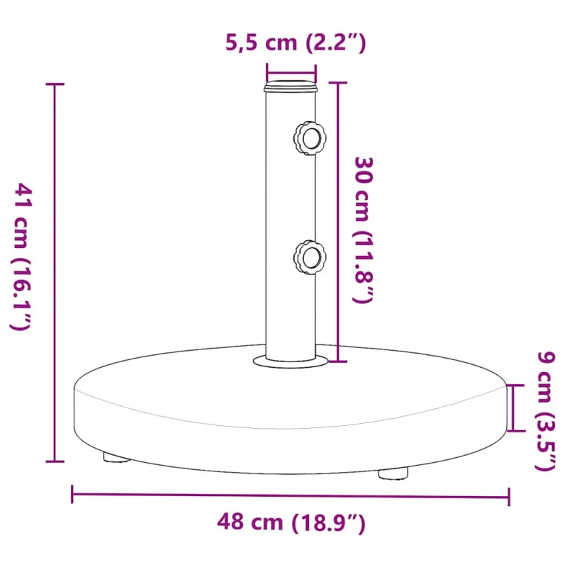 Skėčio nuo saulės pagrindas 32/38/48mm skersmens stulpams, 25kg