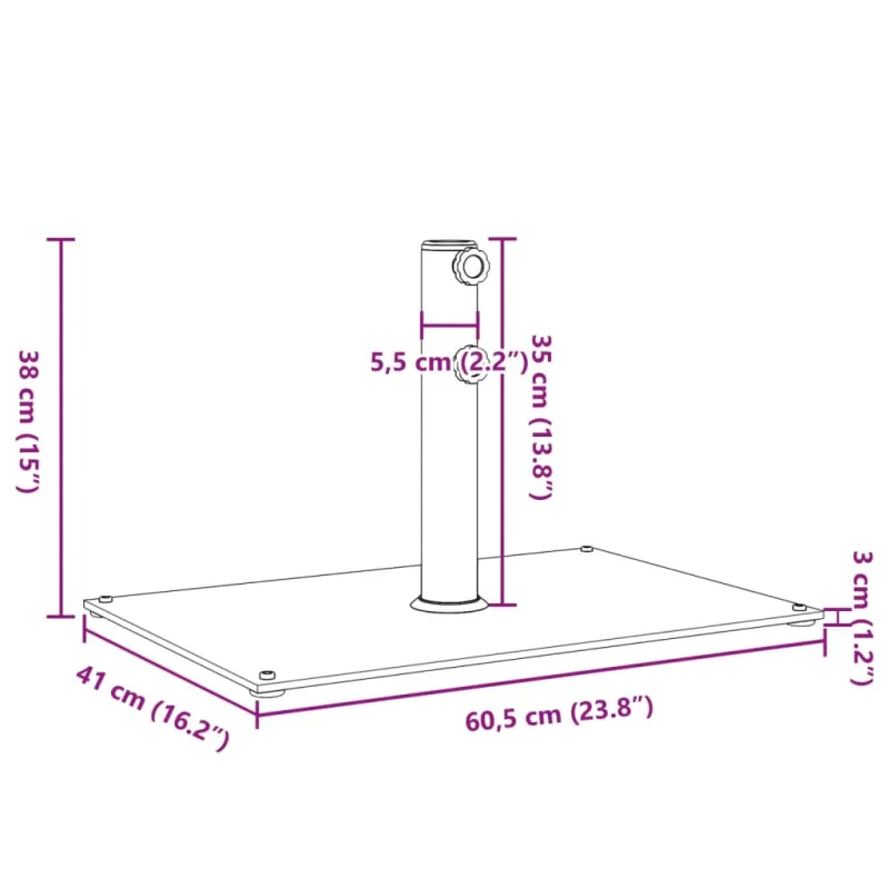Skėčio nuo saulės pagrindas 32/38/48mm skersmens stulpams, 15kg