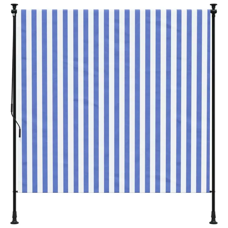 Lauko roletas, mėlynas ir baltas, 150x270cm, audinys ir plienas
