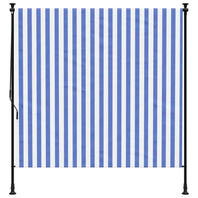 Lauko roletas, mėlynas ir baltas, 200x270cm, audinys ir plienas