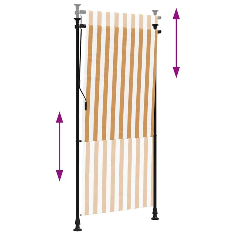 Lauko roletas, oranžinis/baltas, 100x270cm, audinys ir plienas