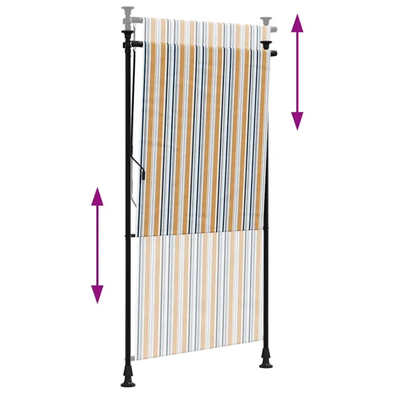 Lauko roletas, geltonas/baltas, 120x270cm, audinys ir plienas