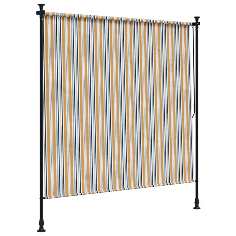 Lauko roletas, geltonas/baltas, 150x270cm, audinys ir plienas
