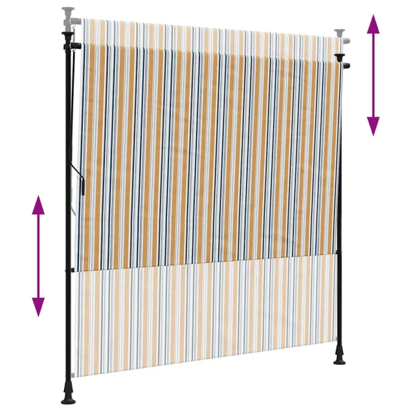 Lauko roletas, geltonas/baltas, 200x270cm, audinys ir plienas
