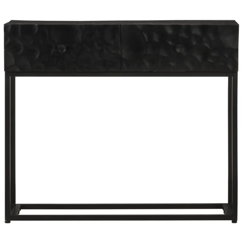 Konsolinis staliukas, juodas, 90x30x76cm, mango ir geležis