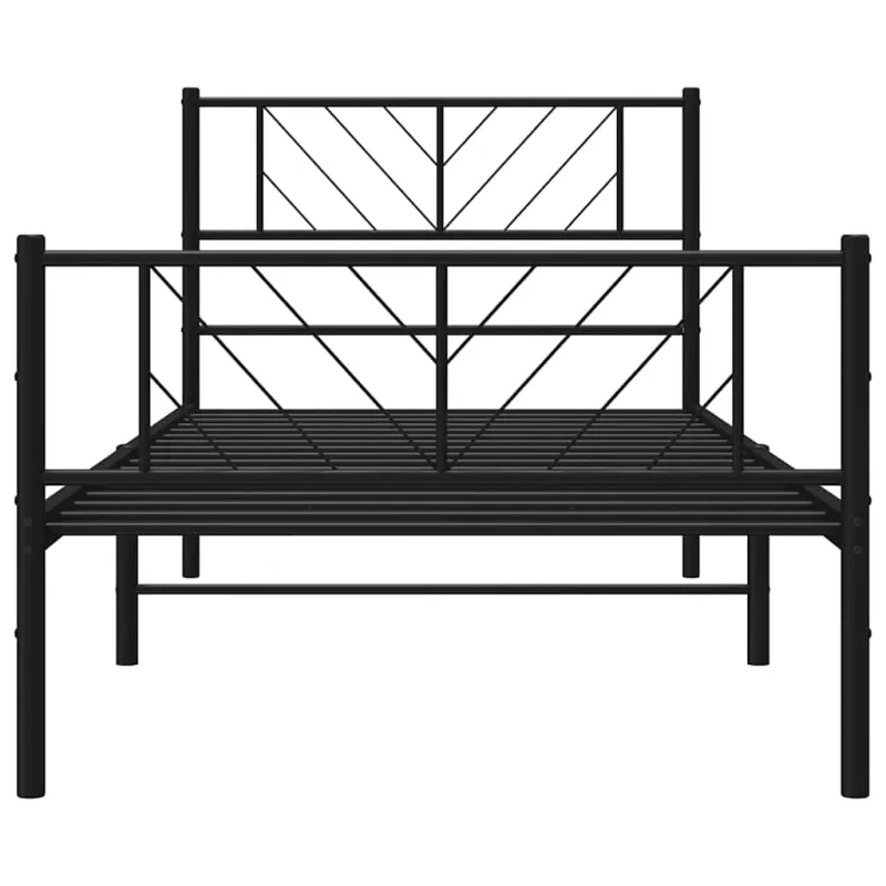 Lovos rėmas su galvūgaliu/kojūgaliu, juodas, 100x190cm, metalas
