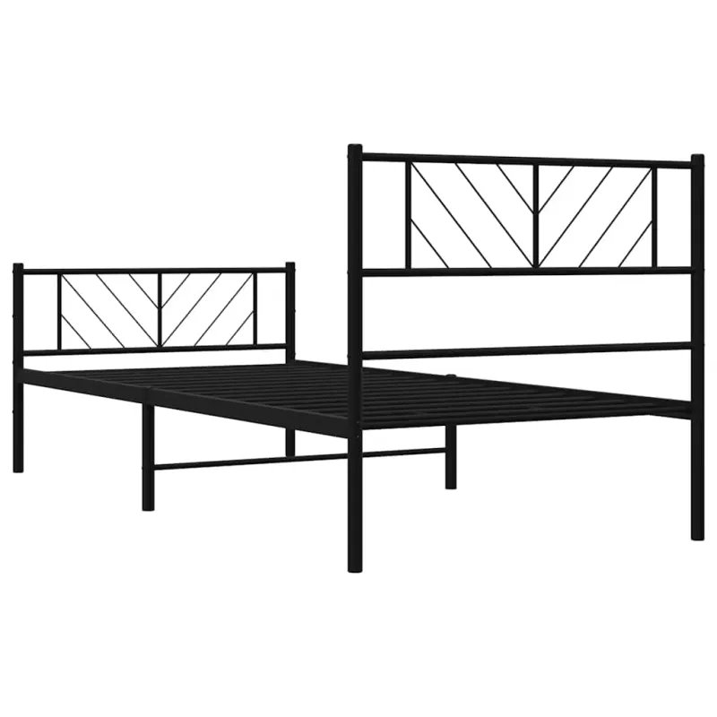 Lovos rėmas su galvūgaliu/kojūgaliu, juodas, 100x190cm, metalas
