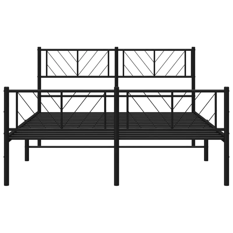 Lovos rėmas su galvūgaliu/kojūgaliu, juodas, 135x190cm, metalas