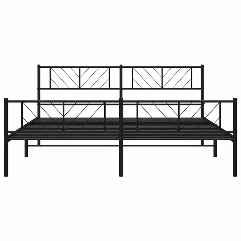 Lovos rėmas su galvūgaliu/kojūgaliu, juodas, 183x213cm, metalas