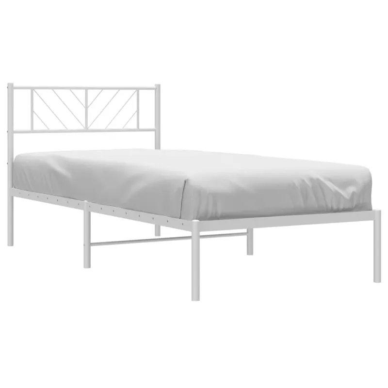 Lovos rėmas be čiužinio, baltas, 75x190cm, metalas