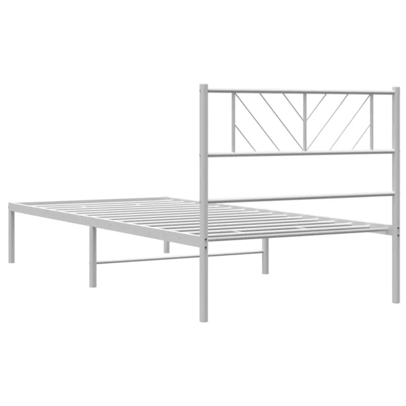Lovos rėmas be čiužinio, baltas, 75x190cm, metalas