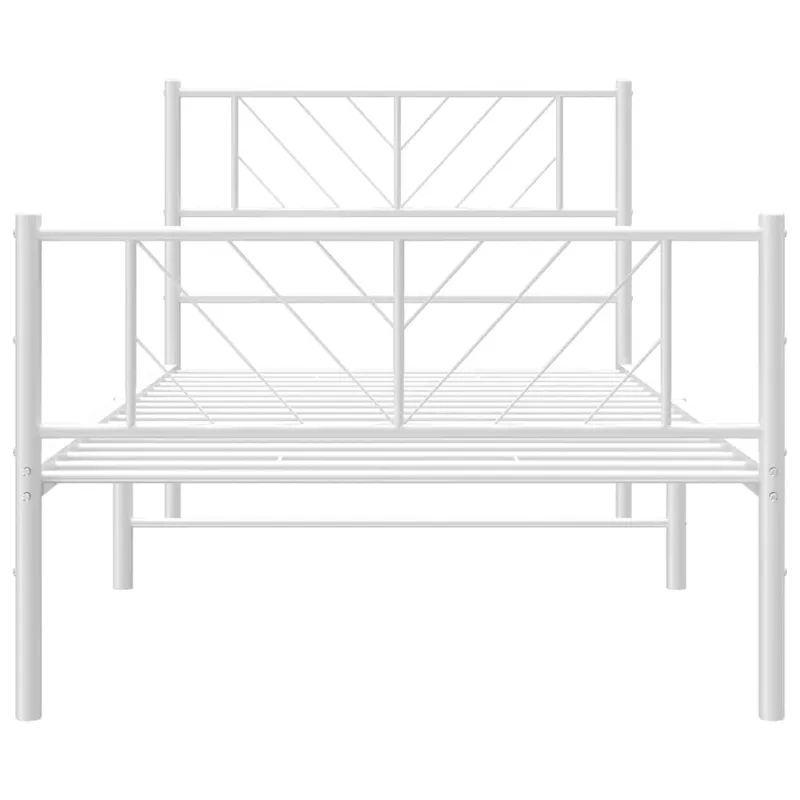 Lovos rėmas su galvūgaliu/kojūgaliu, baltas, 100x190cm, metalas