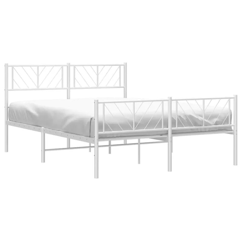 Lovos rėmas su galvūgaliu/kojūgaliu, baltas, 135x190cm, metalas