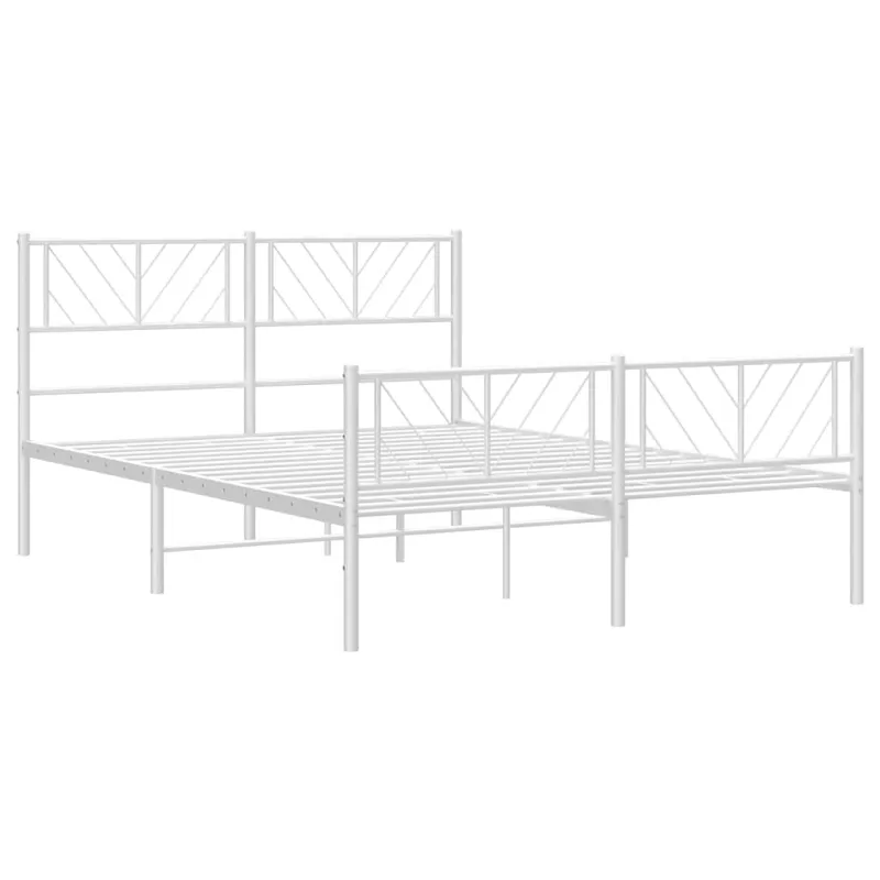 Lovos rėmas su galvūgaliu/kojūgaliu, baltas, 135x190cm, metalas