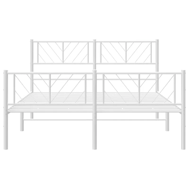 Lovos rėmas su galvūgaliu/kojūgaliu, baltas, 150x200cm, metalas