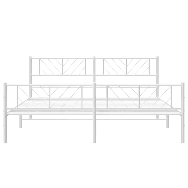 Lovos rėmas su galvūgaliu/kojūgaliu, baltas, 193x203cm, metalas