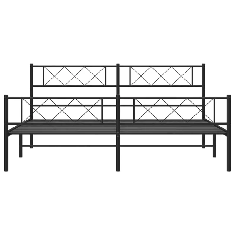 Lovos rėmas su galvūgaliu/kojūgaliu, juodas, 183x213cm, metalas