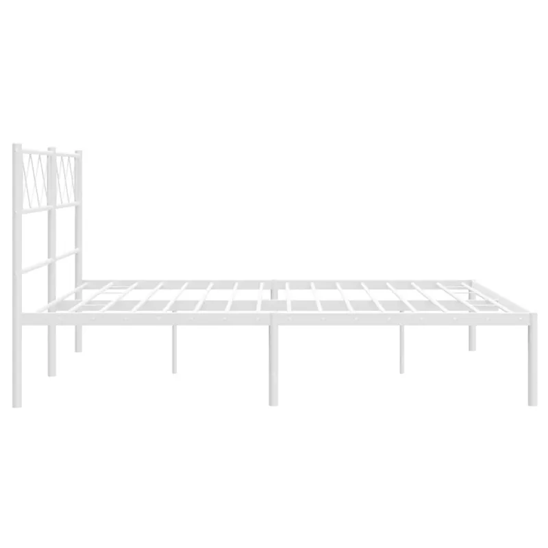Metalinis lovos rėmas su galvūgaliu, baltos spalvos, 135x190cm