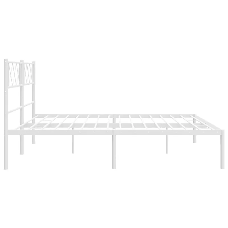 Metalinis lovos rėmas su galvūgaliu, baltos spalvos, 183x213cm