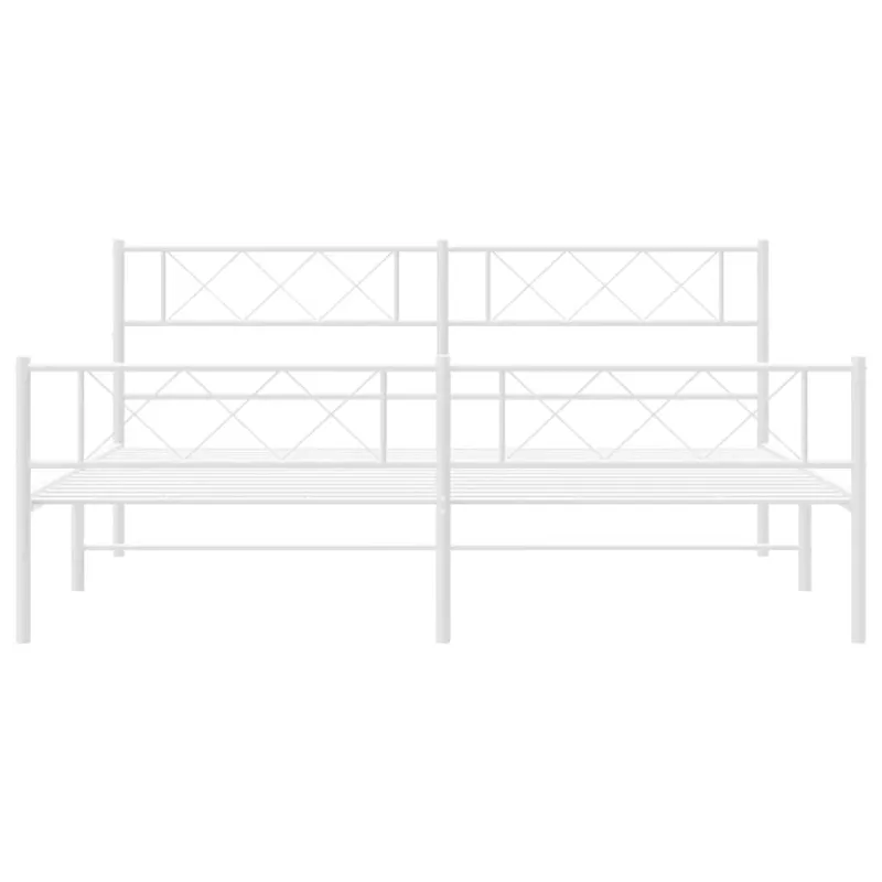 Lovos rėmas su galvūgaliu/kojūgaliu, baltas, 183x213cm, metalas