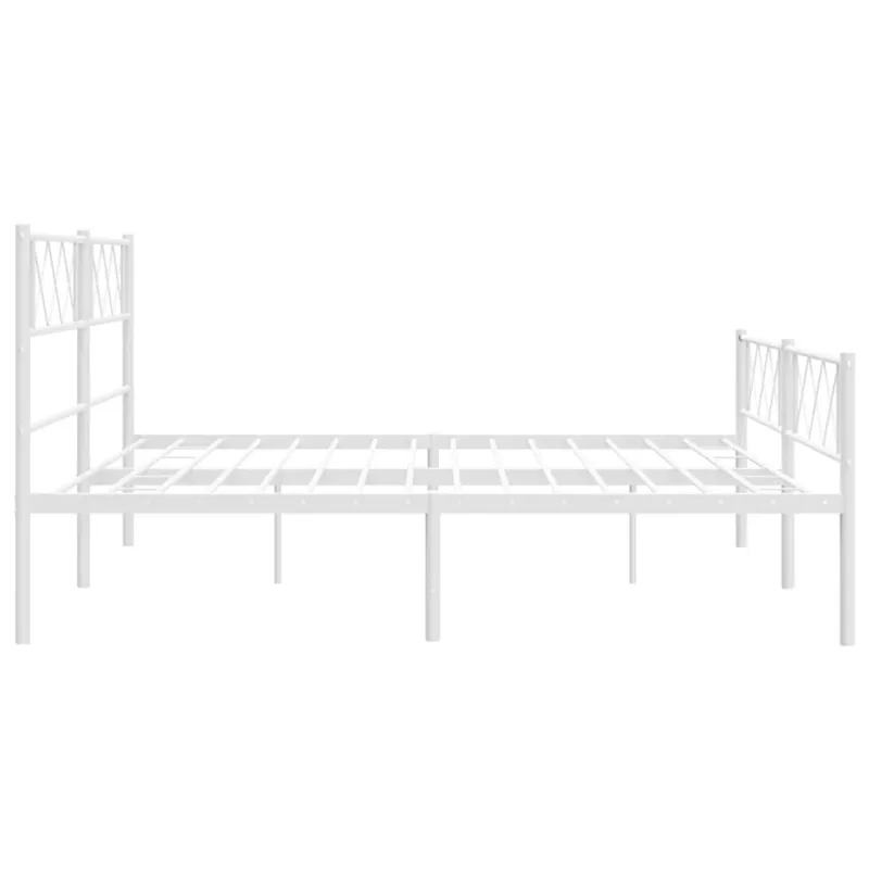 Lovos rėmas su galvūgaliu/kojūgaliu, baltas, 183x213cm, metalas