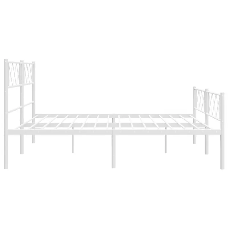 Lovos rėmas su galvūgaliu/kojūgaliu, baltas, 193x203cm, metalas