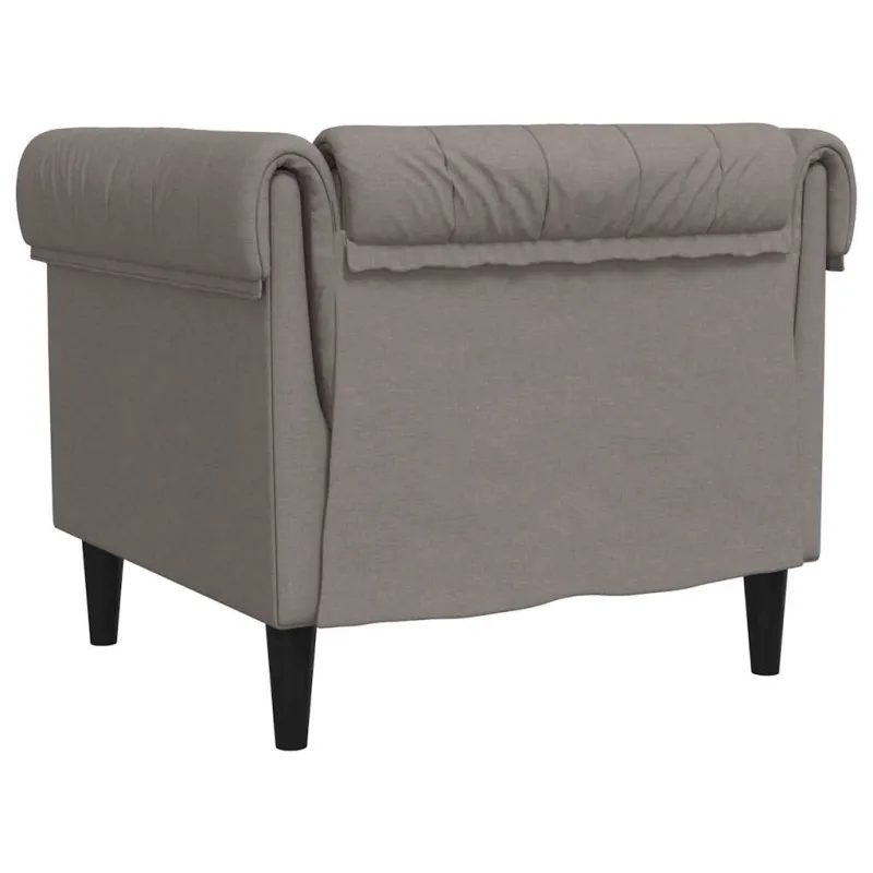 Chesterfield krėslas, taupe spalvos, audinys