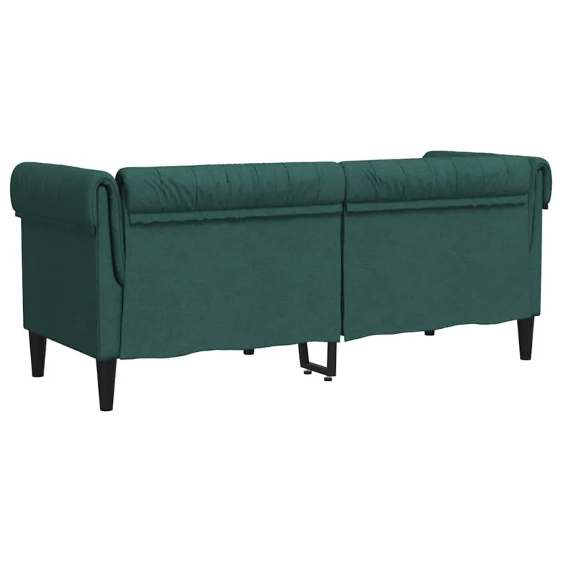 Dvivietė chesterfield sofa, tamsiai žalios spalvos, audinys