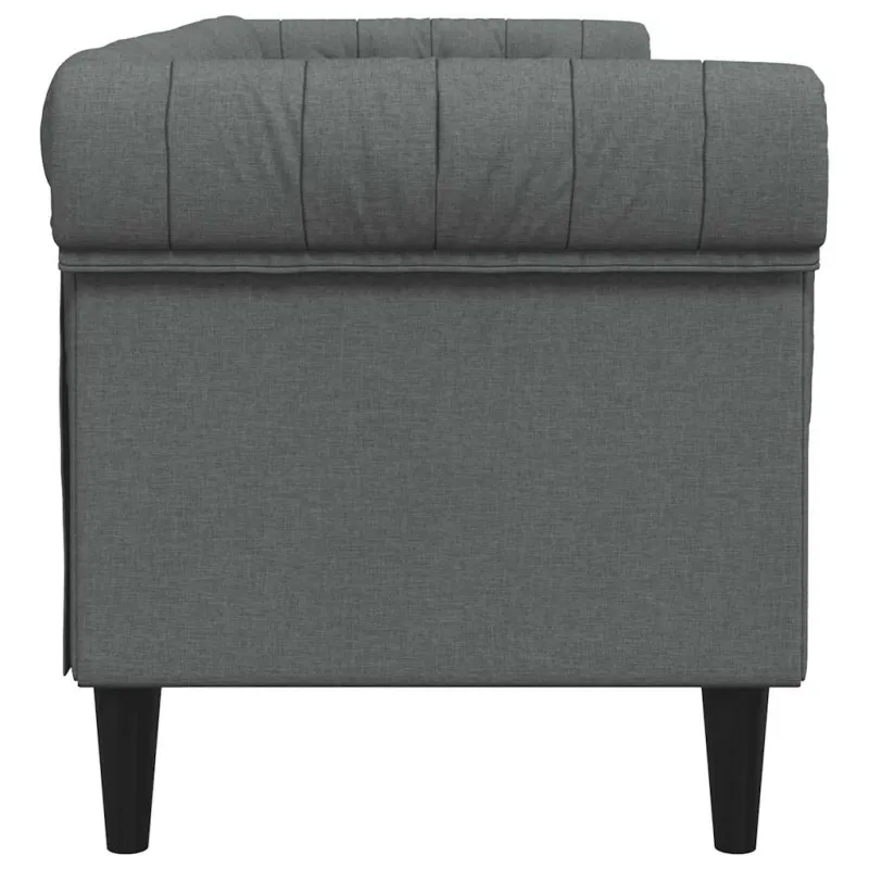 Trivietė chesterfield sofa, tamsiai pilkos spalvos, audinys