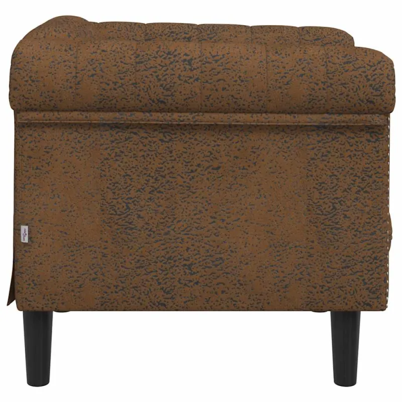 Sofa kėdė, rudos spalvos, dirbtinė versta oda