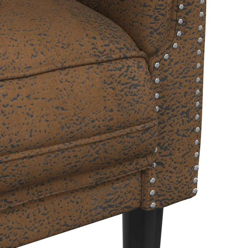 Sofa kėdė, rudos spalvos, dirbtinė versta oda
