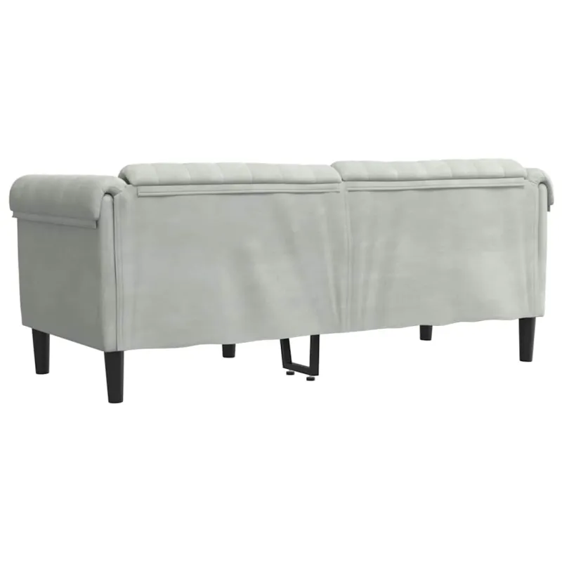 Dvivietė sofa, šviesiai pilkos spalvos, aksomas