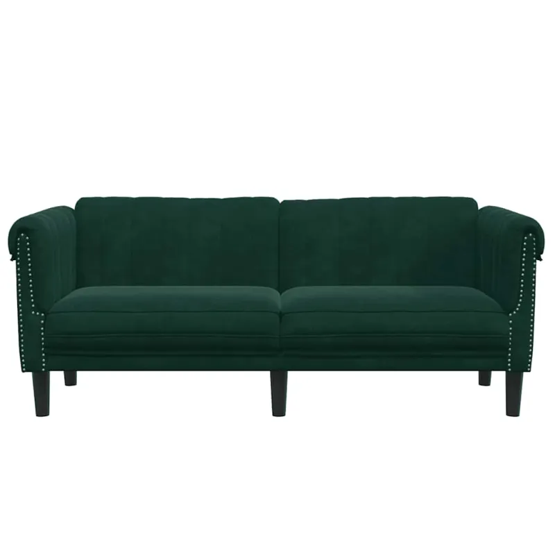 Dvivietė sofa, tamsiai žalios spalvos, aksomas