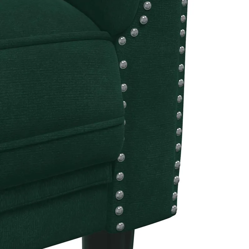 Dvivietė sofa, tamsiai žalios spalvos, aksomas